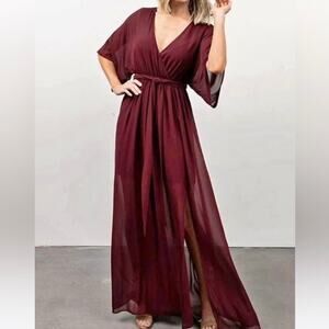 Baltic Born Sz L NWT Kia Kimono Maxi Dress in Mulberry Flattering Elegant Party